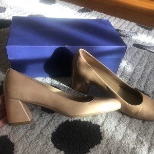 Stuart Weitzman  Nude Low Block Heels